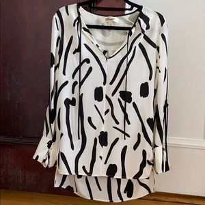 Diane Von Furstenberg Black and White Blouse